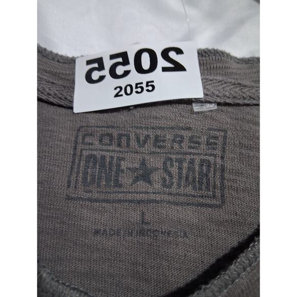 Converse One Star Mens size Large Grungecore Henley Tee Alternative Slub Cotton - Picture 3 of 10